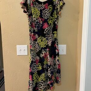 Floral Ruffle Sleeve Dress